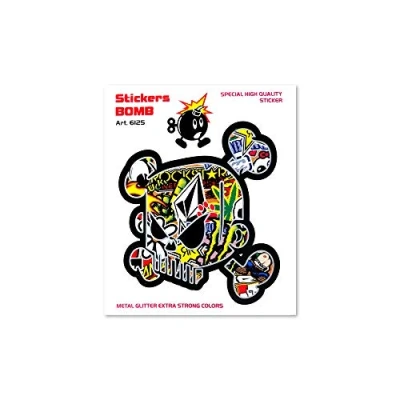 Afbeelding van Sticker Bomb Schedel, 10 x 12 cm