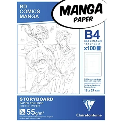 Afbeelding van Clairefontaine Manga Paper B4 storyboard papier 6 voudige indeling