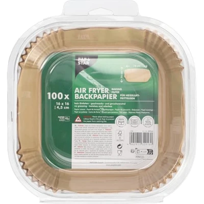 Afbeelding van PAPSTAR, 100 vellen bakpapier bruin 16 cm x 4,5 voor heteluchtfriteuse