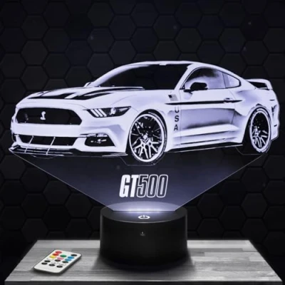 Afbeelding van Nachtlampje met touchscreen Amerikaanse auto supercar 3D lamp led illusie, cadeau idee voor Kerstmis, verjaardag, jongens en meisjes, nachtlamp kinderkamer of volwassenen, TOP