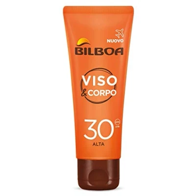Afbeelding van Bilboa Gezichts en lichaamscrème voor gezicht lichaam met SPF 30 bescherming, reisformaat bruining, duurzaamheid begraven, contrasteert de tekenen van veroudering, 75 ml