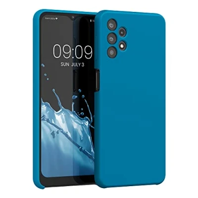 Afbeelding van kwmobile telefoonhoesje geschikt voor Samsung Galaxy A32 5G Hoesje met siliconen coating Smartphone case in Caribisch blauw