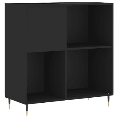 Afbeelding van Platenkast 84,5x38x89 cm bewerkt hout zwart