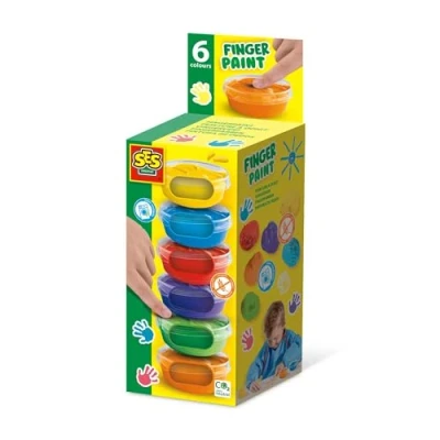 Image de Peinture au doigt 6 couleurs x45 ml Intensité des et facilité de lavage