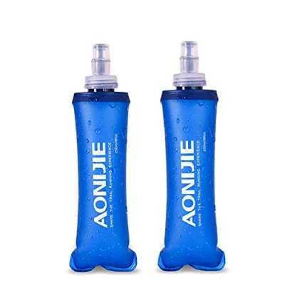 Afbeelding van Opvouwbare waterfles van TPU, BPA vrij, voor hydratatierugzak, hardlopen, fitness, wandelen, fietsen (250 ml/8,45 oz 2 stuks)