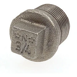 Afbeelding van IJzeren zwarte draadfitting plug met rand en vierkant