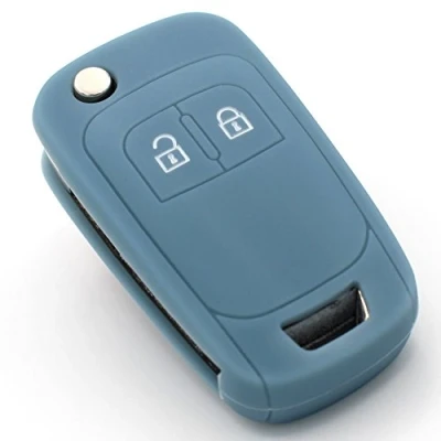 Afbeelding van Finest Folia OE siliconen hoes voor autosleutels met 2 knoppen asgrijs