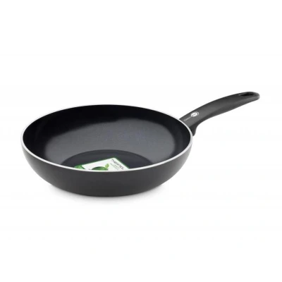 Afbeelding van Greenpan Essence Wok met Keramische Antikleeflaag Deksel PFAS vrij Ø 28cm