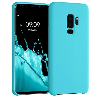 Afbeelding van kwmobile telefoonhoesje geschikt voor Samsung Galaxy S9 Plus Hoesje met siliconen coating Smartphone case in zeeblauw