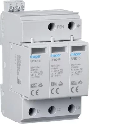 Afbeelding van Hager VA36CN zekeringkast + deur 3 rijen Met overspanningsbeveiliging Klemblok 2 CDA440D 1 MBN316 13 MBN116 Gebruiksklaar