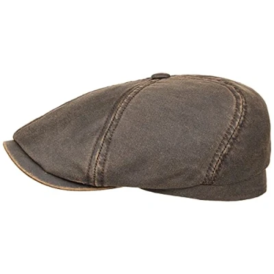 Afbeelding van STETSON Brooklin Old Cotton herenpet zomerkatoenen Gavroche met vizier, lente zomer Bruin