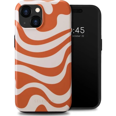 Afbeelding van Selencia Hoesje Geschikt voor iPhone 15 Vivid Backcover Dream Swirl Orange