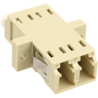 Image de Inline® bussola duplex lc per fibre ottiche multi mode, corpo in plastica beige, manicotto ceramico, montaggio a pannello