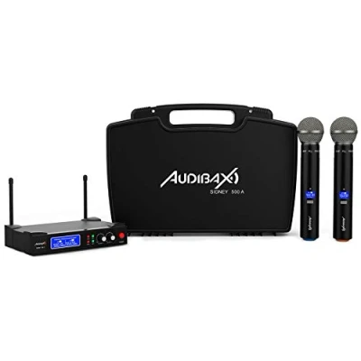 Afbeelding van Audibax Sidney 500 A UHF Draadloos microfoonsysteem Professioneel draadloze tweehandige microfoon, analoge modulatie, incl. transportkoffer, 50 meter bereik