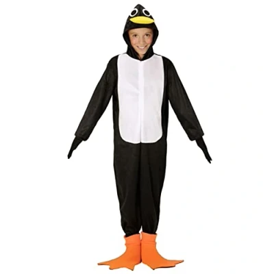 Afbeelding van Widmann Pinguin Kostuum Peter Jongen Zwart Maat 128 Carnavalskleding Verkleedkleding