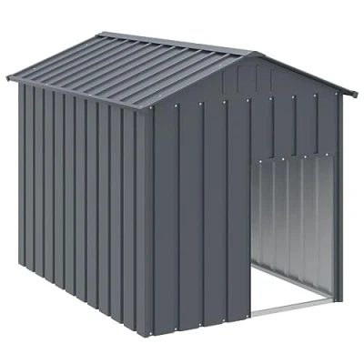 Afbeelding van vidaXL Hondenhok met dak 117x153x123 cm gegalvaniseerd staal antraciet