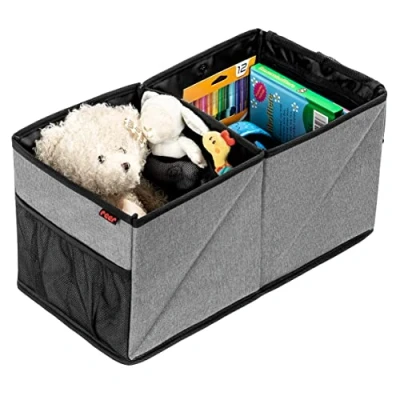 Afbeelding van Reer TravelKid Box Opvouwbare opbergdoos, vuilafstotend en antislip, perfecte opbergdoos voor het opbergen op de achterbank van auto, grijs
