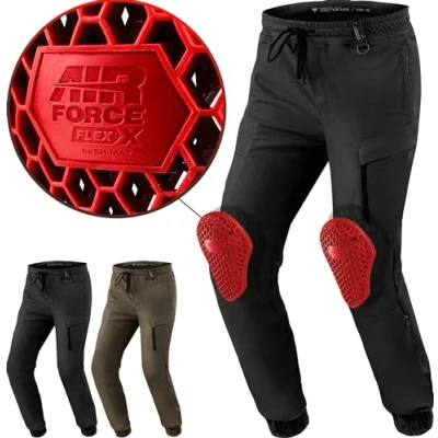 Afbeelding van SHIMA Joggster Airforce kniebeschermbroek voor heren, goedgekeurd, slim fit, urban textiel, zwart, maat 34