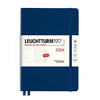 Afbeelding van LEUCHTTURM1917 367754 Samenstelling (B5) Weekplanner en notitieblok 2024, 12 maanden, marineblauw, Engels
