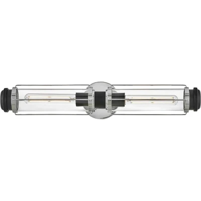 Afbeelding van Hinkley LED Wandlamp Masthead 2X E27 Max 40W IP44 Dimbaar Polished Chrome &amp; Black