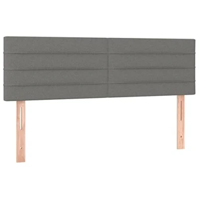 Image de vidaXL Têtes de lit 2 pcs Gris foncé 72x5x78/88 cm Tissu346047