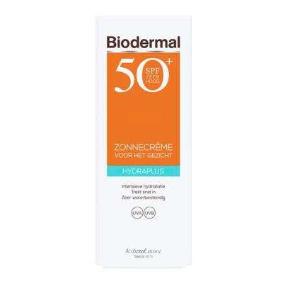 Afbeelding van Biodermal Zonnecreme Gezicht Hydraplus SPF50+