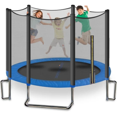 Afbeelding van SereneLife Trampoline met Veiligheidsnet, Roestbestendige Coating, Buiten Recreatief Achtertuin, 2.4m/3m /3.6m Kinderen en Volwassenen, Springbedekking Padding