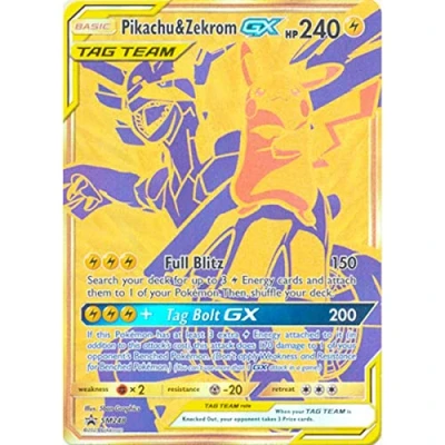 Afbeelding van Friki Monkey Pikachu &amp; Zekrom GX Pokemon V verzamelkaart, maat XXL
