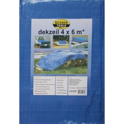 Afbeelding van Benson Afdekzeil Polyethyleen 4 x 6 meter Blauw