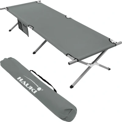 Afbeelding van campingbed Opvouwbaar 210x83x46 cm Grijs met draagtas tot 150 kg HAUKI