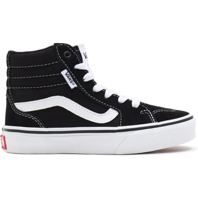 Afbeelding van VANS YT Filmore Hi (SUEDE/CANVAS)BLACK/WHITE Maat 29
