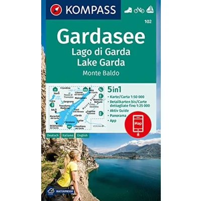 Afbeelding van KOMPASS WK 102 Wandelkaart Gardasee, Lago di Garda, Lake Monte Baldo