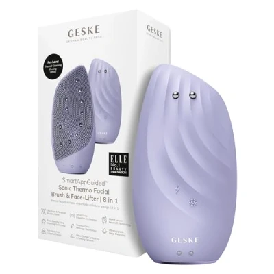 Afbeelding van GESKE SmartAppGuided™ Sonic Thermo Facial Brush &amp; Face Lifter 8 in 1 Huidreiniging anti rimpel Siliconen elektrische reinigingsborstel Gezichtsmassager Reiniging aging