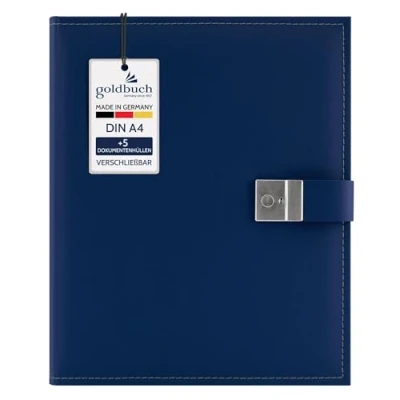 Afbeelding van goldbuch Cezanne 53818 documentenmap A4 ringband met 5 opbergvakken, uittrekbaar, slot, 27,5 x 34 cm, blauw