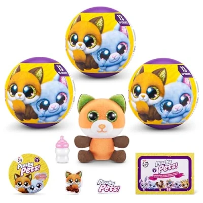 Afbeelding van 5 Surprise ZURU Set van 3 pluche capsules, serie 2, mysterieuze capsules om te verzamelen, speelgoed voor meisjes, kinderen, tieners