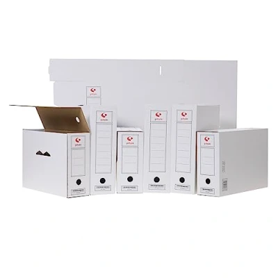 Afbeelding van Archiefdoos Grafoplas Wit Karton Din A4 50 Stuks (38,5 x 27,5 11,5 cm)