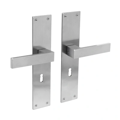 Afbeelding van Intersteel Deurkruk Amsterdam met schild 250x55x2mm sleutelgat 56mm rvs geborsteld