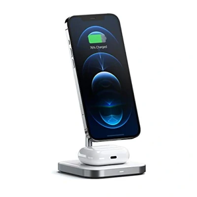 Image de Satechi Socle de charge 7.5 Watt (magnétique) pour Apple AirPods; AirPods Pro; iPhone 12, 12 mini, Pro, Pro Max