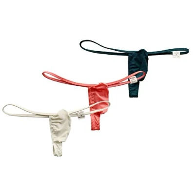Afbeelding van Yomie Effen gestreepte strings voor heren, 3 stuks (blauw + roze groen)