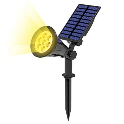 Afbeelding van T SUN 7 leds op zonne energie, 2 in 1, zonnelamp voor buiten, 3000 K, draadloos, IP55, tuinlamp met zonnepaneel, 180 graden, verstelbaar, tuin