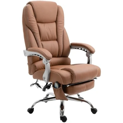 Afbeelding van CLP Pacific V2 Bureaustoel Massagefunctie Kunstleder licht bruin