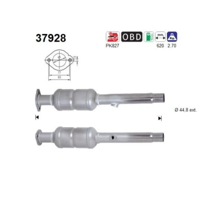 Afbeelding van Katalysator AS 37928, voor o.a. VW, SKODA, SEAT