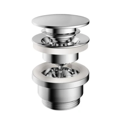 Afbeelding van HotBath Pal clickplug met schroef rond Chroom