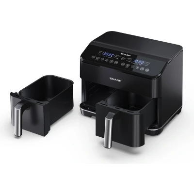 Afbeelding van Sharp AF GD82AE B dubbele Airfryer Heteluchtfriteuse 2x 4 liter 1800 Watt