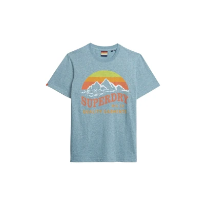 Afbeelding van Superdry Classic Great Tshirt print, Heren, Maat: Large, Desert sky blue grit