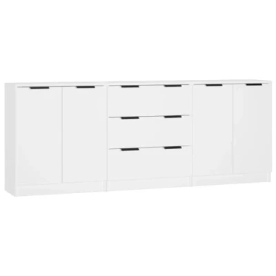 Image de vidaXL Buffets 3 pcs Blanc Bois d&#039;ingénierie3115780