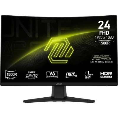 Afbeelding van MSI MAG 242C 23.6inch VA FHD Curve 1500R 180Hz 1ms HDMI DP Headphone out Tilt Black