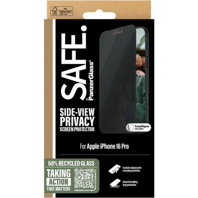 Afbeelding van PanzerGlass Screenprotector Geschikt voor iPhone 16 Pro SAFE Privacy Ultra Wide Fit