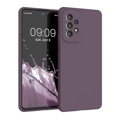 Afbeelding van kwmobile telefoonhoesje geschikt voor Samsung Galaxy A53 5G Hoesje met siliconen coating Smartphone case in Bleke iris