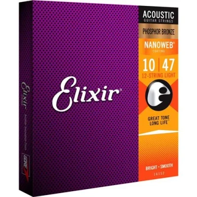 Image de Elixir 16152 phosphore bronze Jeu de cordes guitare acoustique 12 10 47